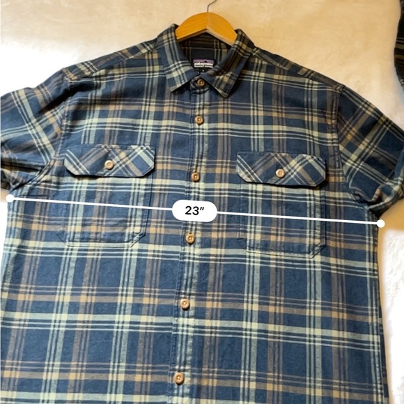 Patagonia Fjord Organic Cotton Flannel Shirt L Drifted Navy | Winter Layer - Picture 4 of 11